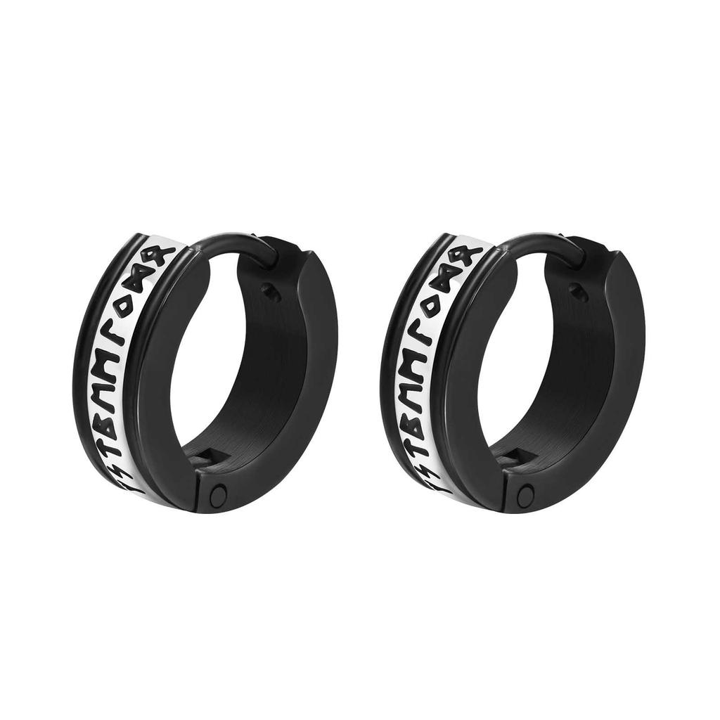 Rock Punk Celtic Knot Earrings for Men, Waterproof Stainless Steel Hoop Huggie Ear Gifts for Him Jewelry, Brincos Masculinos