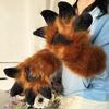 Handmade Furry Paws Plush Cartoon Dragon Animal Paw Gloves Kigurumi  Beast Claw Glove Kawaii Comic-Con Cosplay Costume