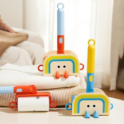 Roller Lint Sticker Telescopic Long Handle 180 Degree Cartoon Design Lint Remover Hot Melt Adhesive Large Area Coverage Hair Dust Remover
