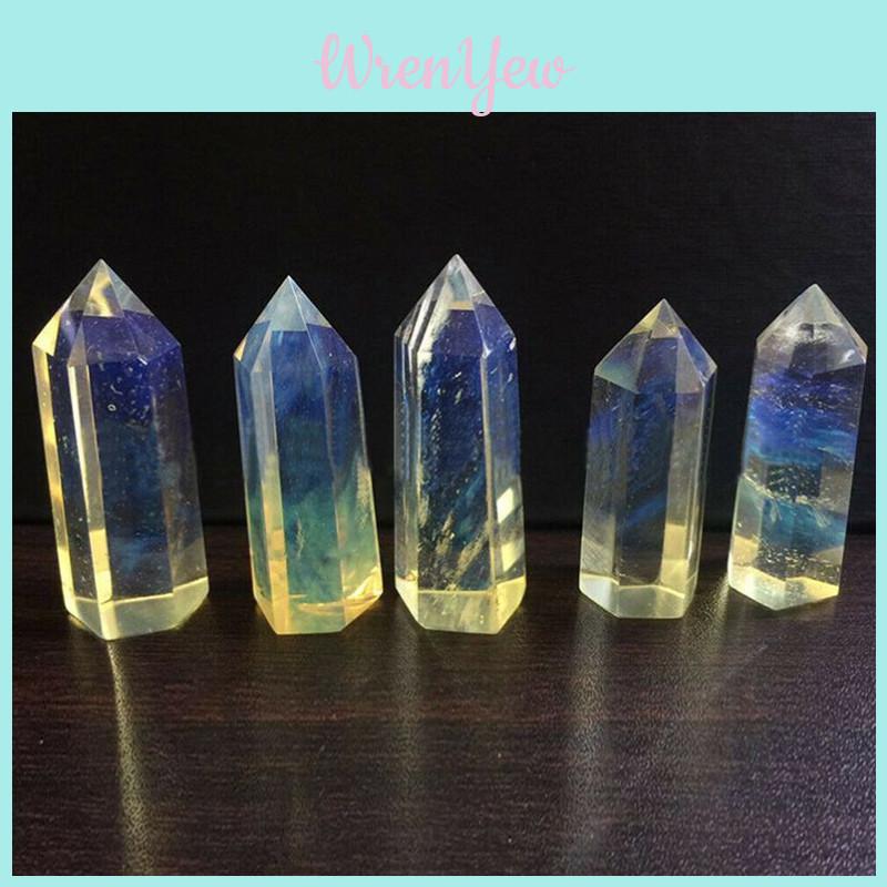 Modern Minimalist Crystal Dcor Yellow Melting Stone Single Point Hexagonal Prism