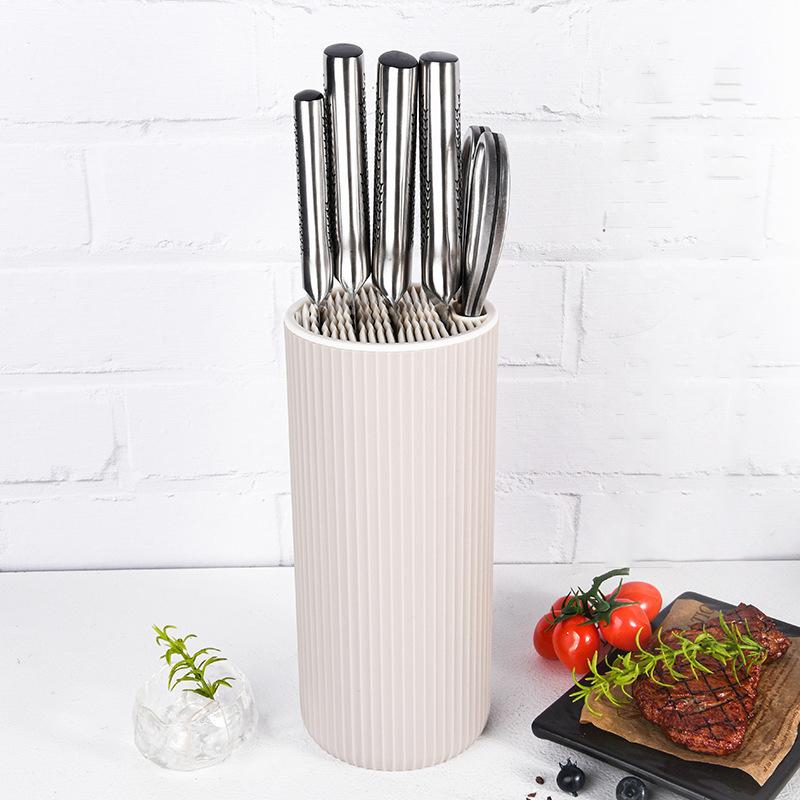 BOLTIFY Kitchen Knife Holder Stand for Kitchen Chef Ceramic Knife Inserted Plastic Knife Holder Bucket Kitchen Storage Tools