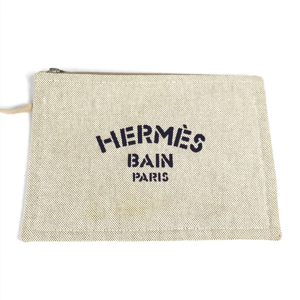 HERMES Tote Bag with pouch Sebas de Plage logo Shoulder Bag Multicolore
