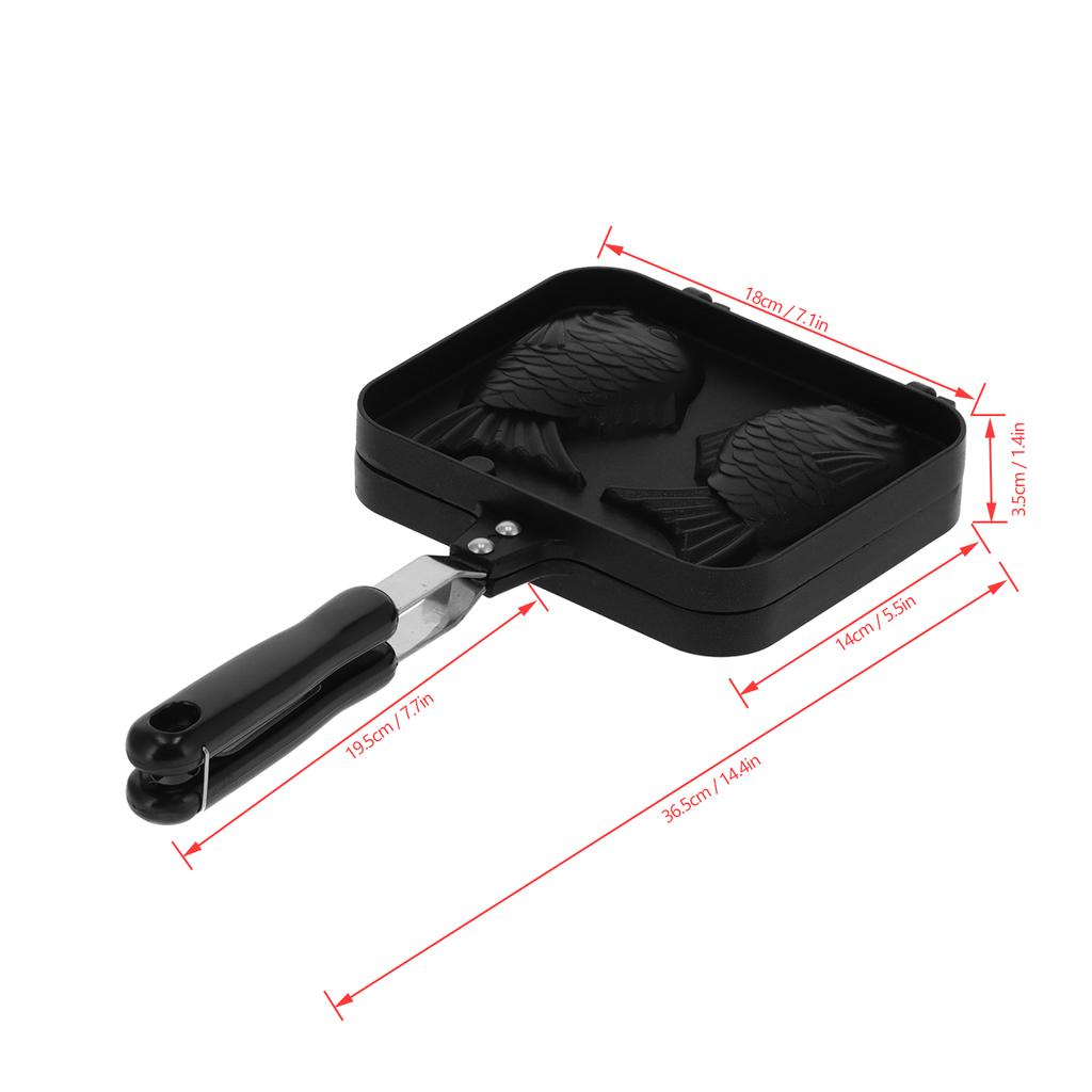 Taiyaki FishShaped Waffle Cake Maker Pan NonStick Double Pan Mold for Kitchen Use