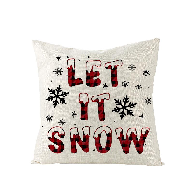 Christmas Pillow Case Polyester Red and Green Plaid Print Pillow Nordic Home Living Room Sofa Cushion