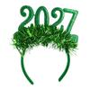 Christmas Hair Accessory Metallic Fringe and 2027 Numerals Headdress for Party Outfits, Holiday Photos, and Gift Exchanges