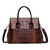Elegant Yellow Pu Crocodile Textured Handbag For Women Versatile Everyday Tote Bag