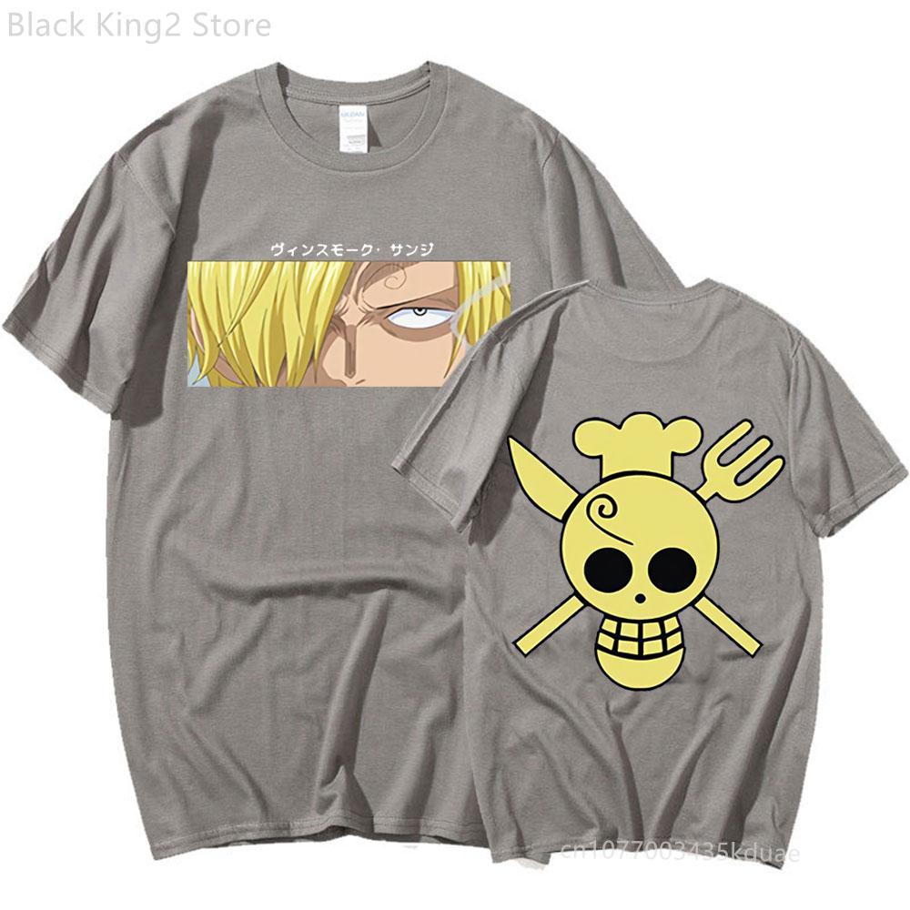 Sanji Anime T Shirt Men's Harajuku Fashion T-Shirt Short Sleeve Cotton Loose Unisex Top Men Clothing Manga Streetwear