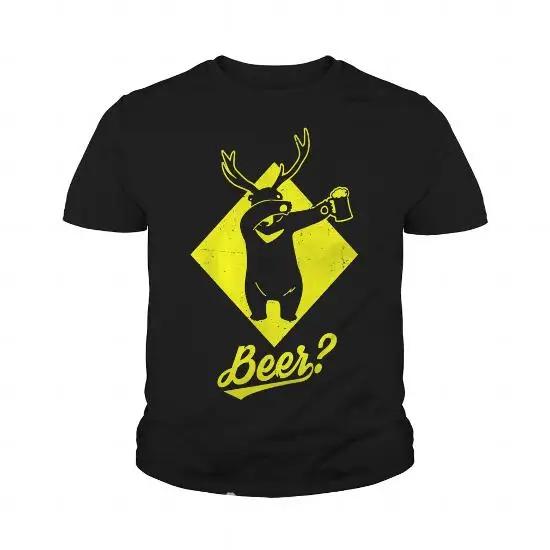 Funny Dabbling Beer Deer Bear Graphic TShirt 100 Cotton ONeck Summer Short Sleeve Casual Mens Tshirt Size S3XL