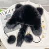 Girls' Winter Furry Lei Feng Hat with Cute Bear Ears and Face-Revealing Design for Northeast China