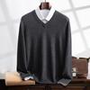 Fanzhen Men's V-Neck Cashmere Blend Sweater