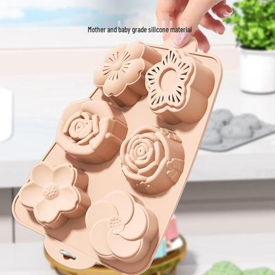 Silikon-Kuchenform 3D, Lebensmittelqualität, 6-fache Haushalts-Backform
