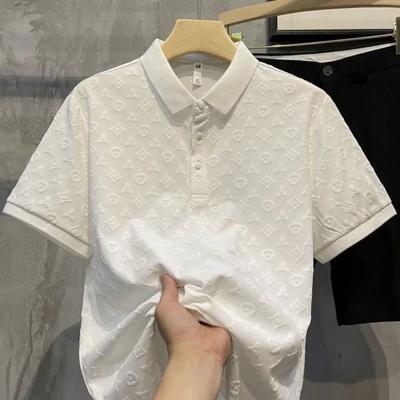 STORN Summer New Men's Lop-up Hollow Short-sleeved Polo Tee Shirt Ice Silk Breathable Business Fashion T-Shirt Male Brand Clothes