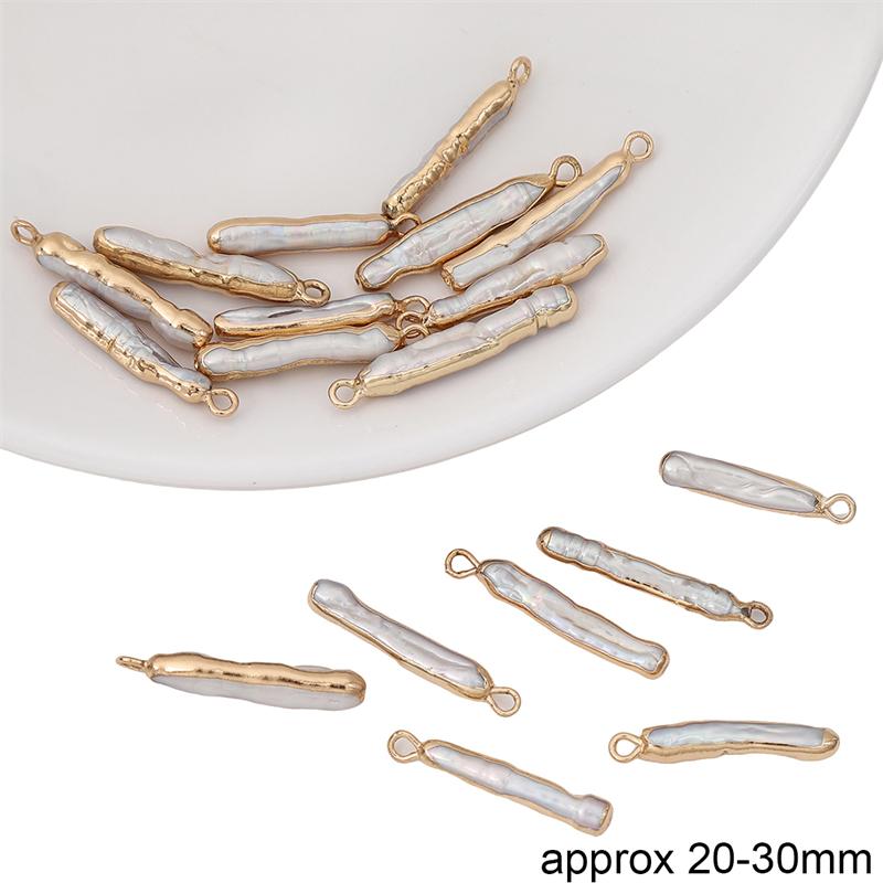 Natural Freshwater Pearl Irregular Gold Edging Single Hanging Style For DIY Necklace Bracelet Earrings Jewelry Making