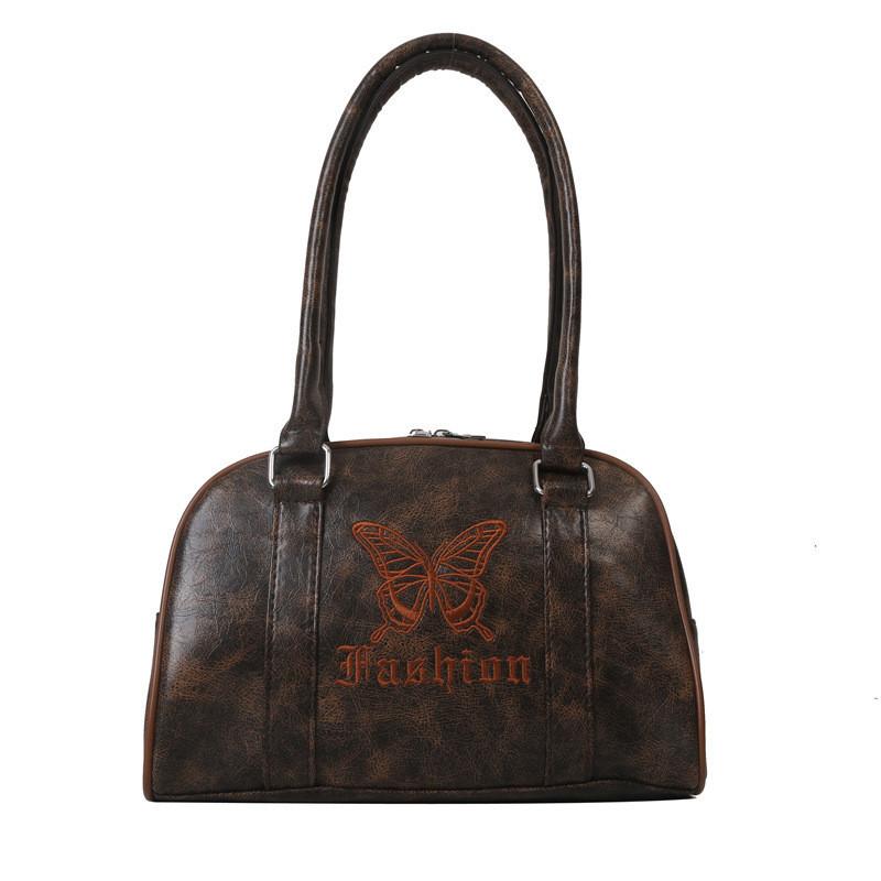 

Stylish Vintage Pattern Women s Handbag 2023 Winter Trendy Shoulder Bag In Black And Brown Colors коричневий