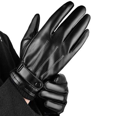 Bageson Leder Warmes Fleece Kaltes Wetter Smartphone Strick für und Winter und Herbst Herrenhandschuhe, Futter, Schutz, Kompatibel, Rippe, Radfahren,