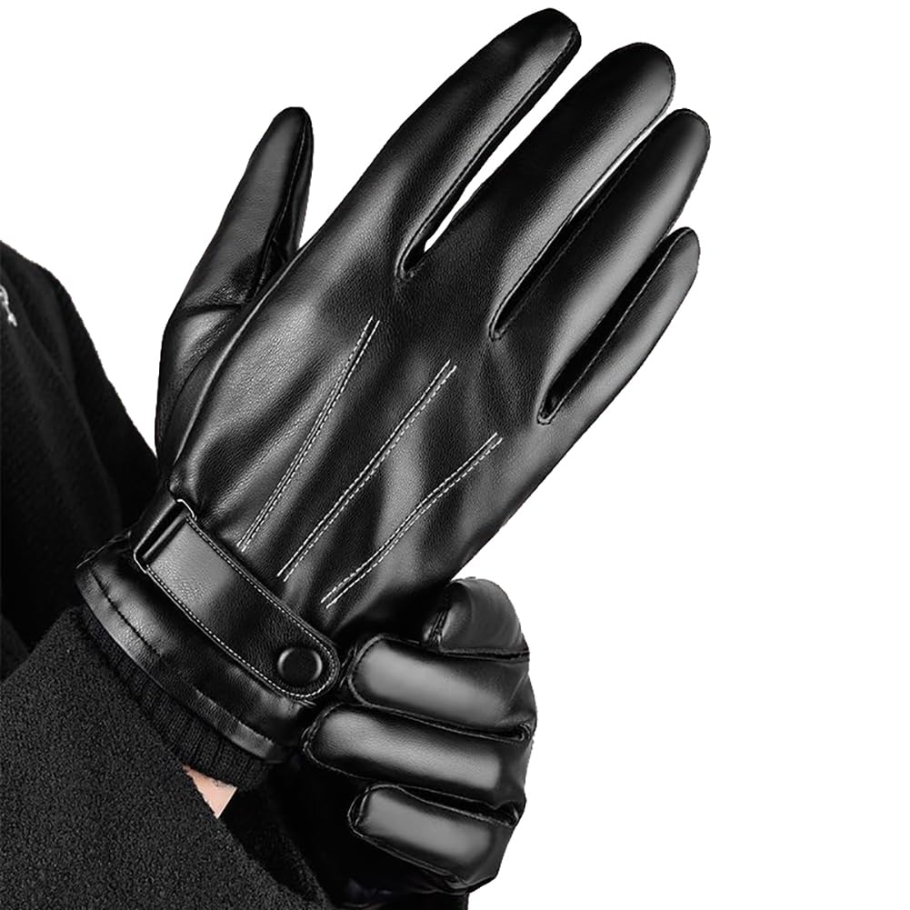 

Bageson Кожа Теплый Флис Холодная Погода Смартфон Вязаные для и Зимы и Осени Мужские Перчатки, Подкладка, Защита, Совместимые, Резинка, Велоспорт, белый