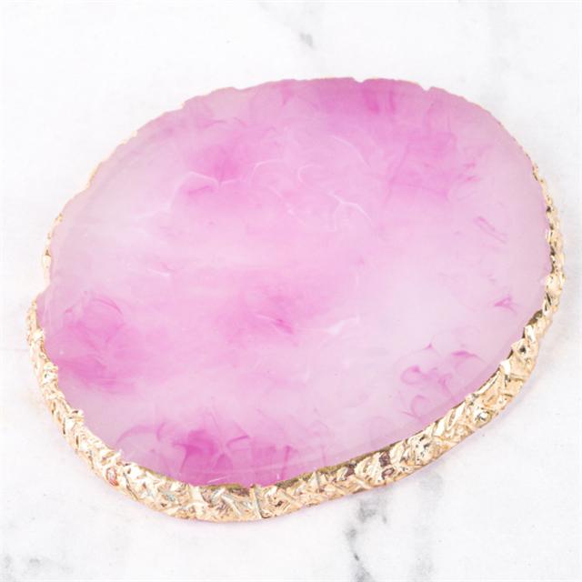 

1 шт., круглая палитра для ногтей из смолы, агата, накладные кончики ногтей, смешивание цветов, палетка для рисования, гель-лак, дисплей, полка, маникюрный инструмент фиолетовый