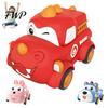 Kid Vehicle Toy Baby Cartoon Pull Back Car Toy, Squeaky Dinosaur Bear Rabbit Press and Sound Soft Silicone Gift for Toddlers Boys Girls Toys with