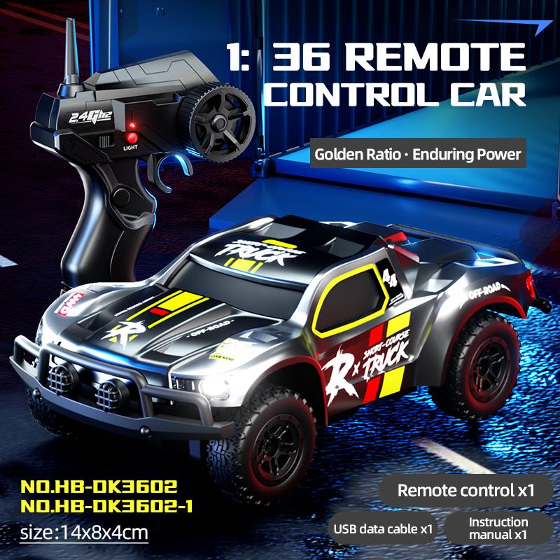 

HBToys 1:36 DK3601-3 Rc Car Mini 4WD High Speed Short Truck High Speed Off Road Truck Competitive Racing Toy For Boys Gifts New серый