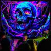 Flame Eye Skull Poison Mushroom Jungle Psychic Tapestry Wall Art Hanging for Bedroom Living Room Decor Dark Subculture