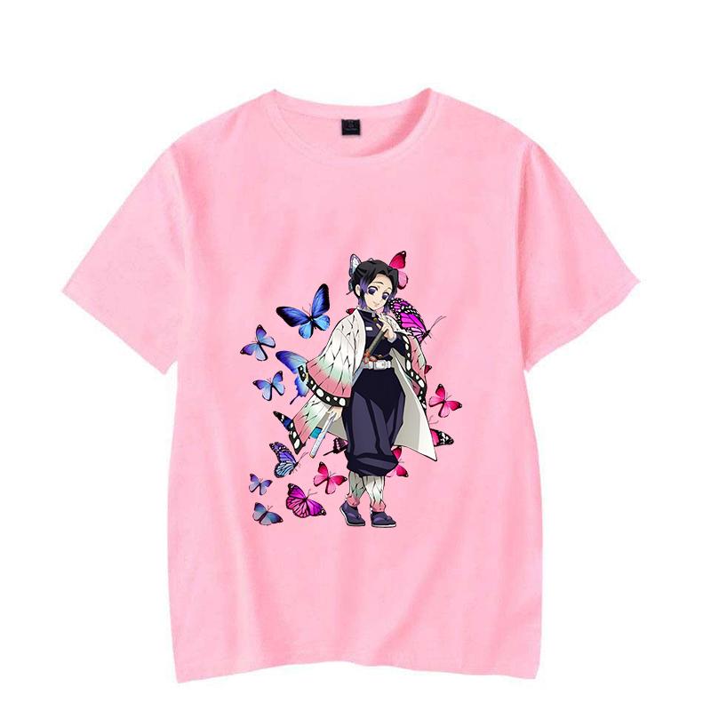 New Kochou Shinobu Printed T-shirts for Women Summer Tee Shirts Hot Anime Casual Short Sleeve Round Neck Tops T-shirts