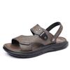 Men Leather Outdoor Sandals Lightweight Comfortable Anti Slip Soft Sole Beach Walking Travel Summer Casual Footwear Everyday Wear