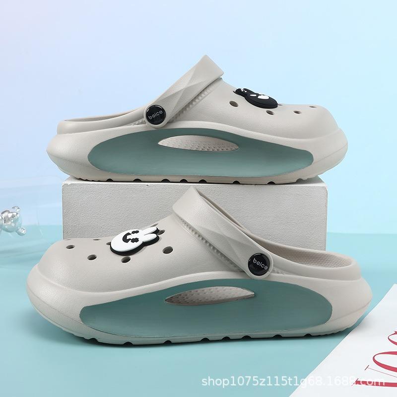 Summer outer wear hole shoes women's non-slip beach outdoor thick-soled bag head fashionable and versatile