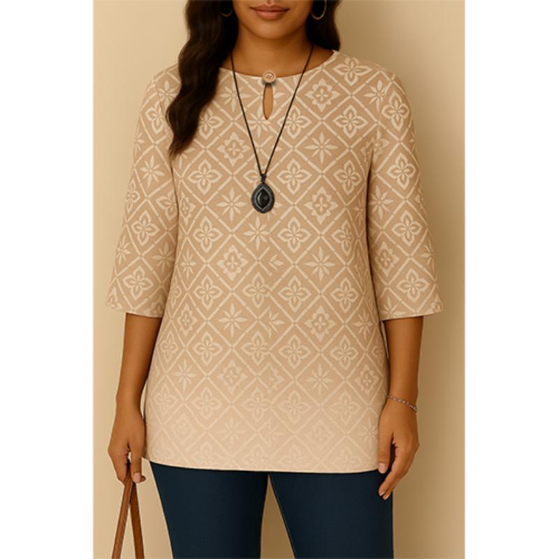 Fashion, for Women, Daily Wear, Long Sleeves, Neck with Flower Print, Loose, All Matches, Flower Blouse