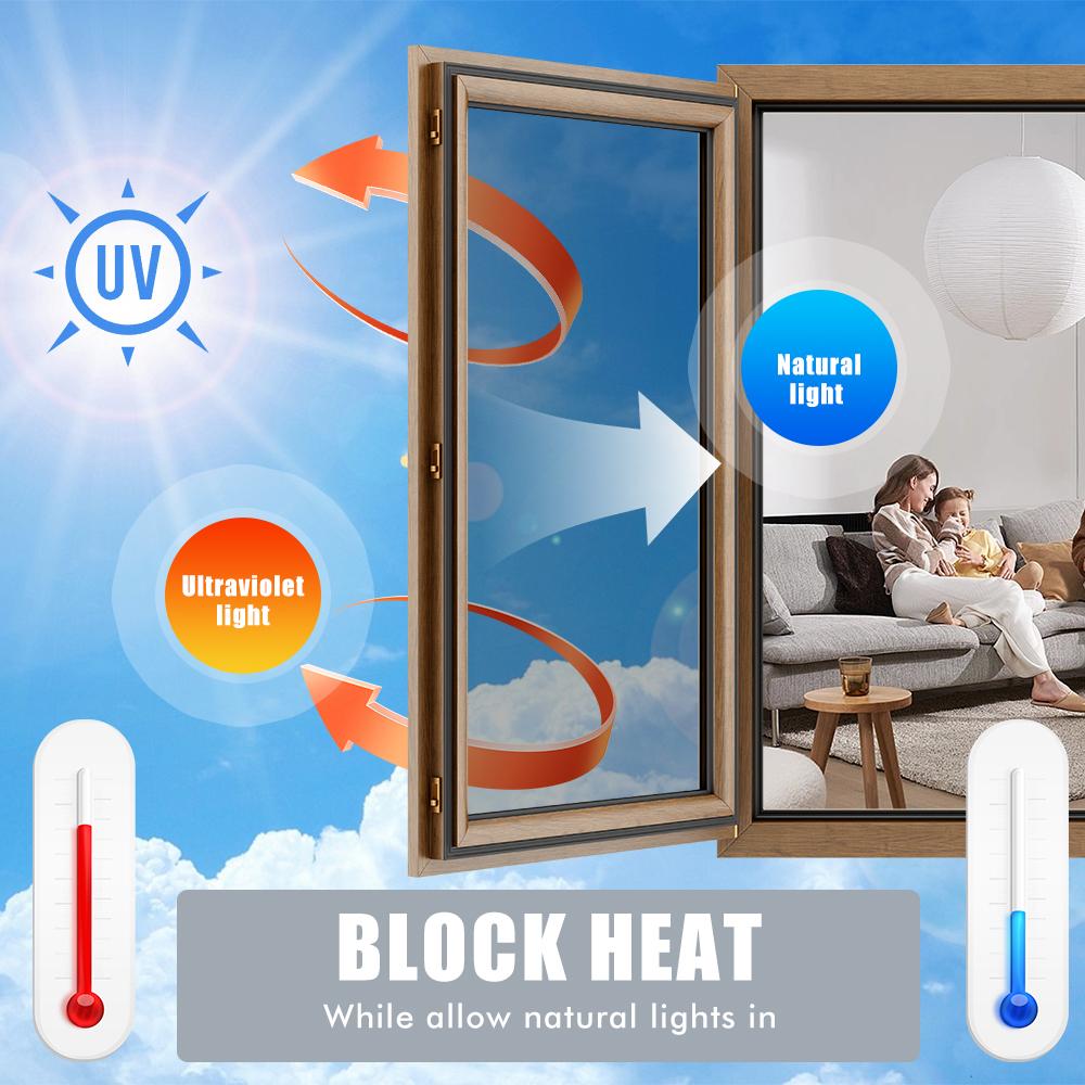 

Пленка для конфиденциальности окон Односторонняя солнцезащитная пленка Конфиденциальность Самоклеящийся винил Блокировка солнца Защита от УФ-лучей Светоотражающая Дневная конфиденциальная наклейка на стекло United States