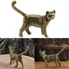 Figurine Chats Fantaisistes Laiton Vieilli Vintage Chaton Miniature Statue Cadeau Amoureux des Animaux Décoration Moderne pour Emménagement