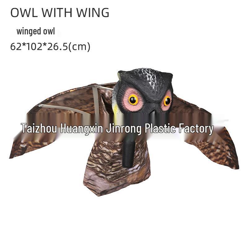 Cross-Border Owl: Outdoor Bird-Scaring, Rodent-Repelling Resin Ornament with Head Movement