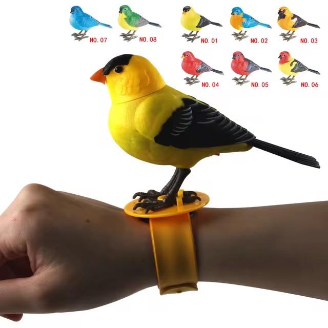 Jouet Oiseau Chantant Électrique pour Enfants Mignon Jouet Oiseau Interactif Simulation d'Appels d'Oiseaux Domestiques Mouvement Contrôle Sonore Modèle Jouet Puzzle