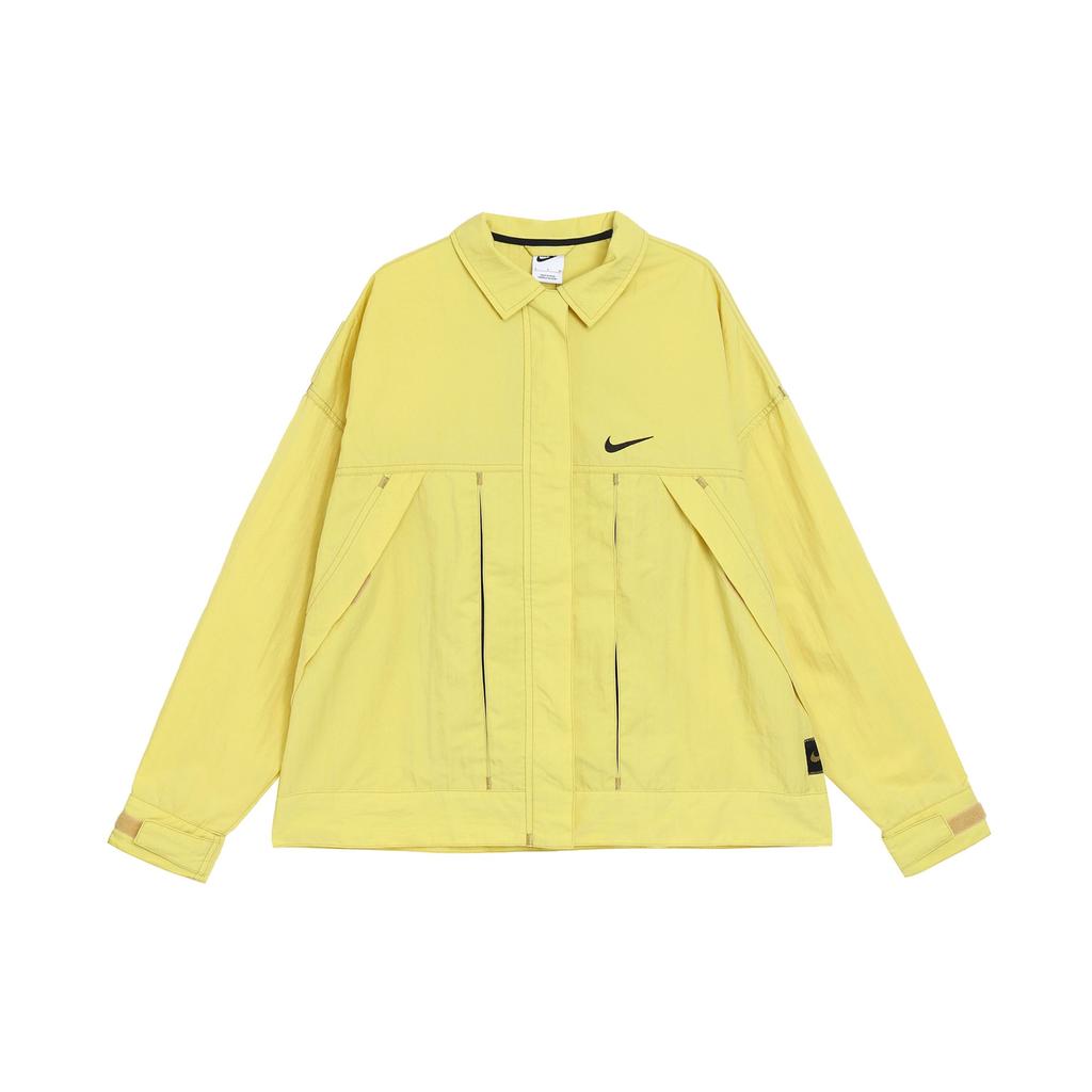 Nike Sportswear Swoosh Solid Logo Print Polo Jacket Women Jackets Bright-Yellow DM6204-304