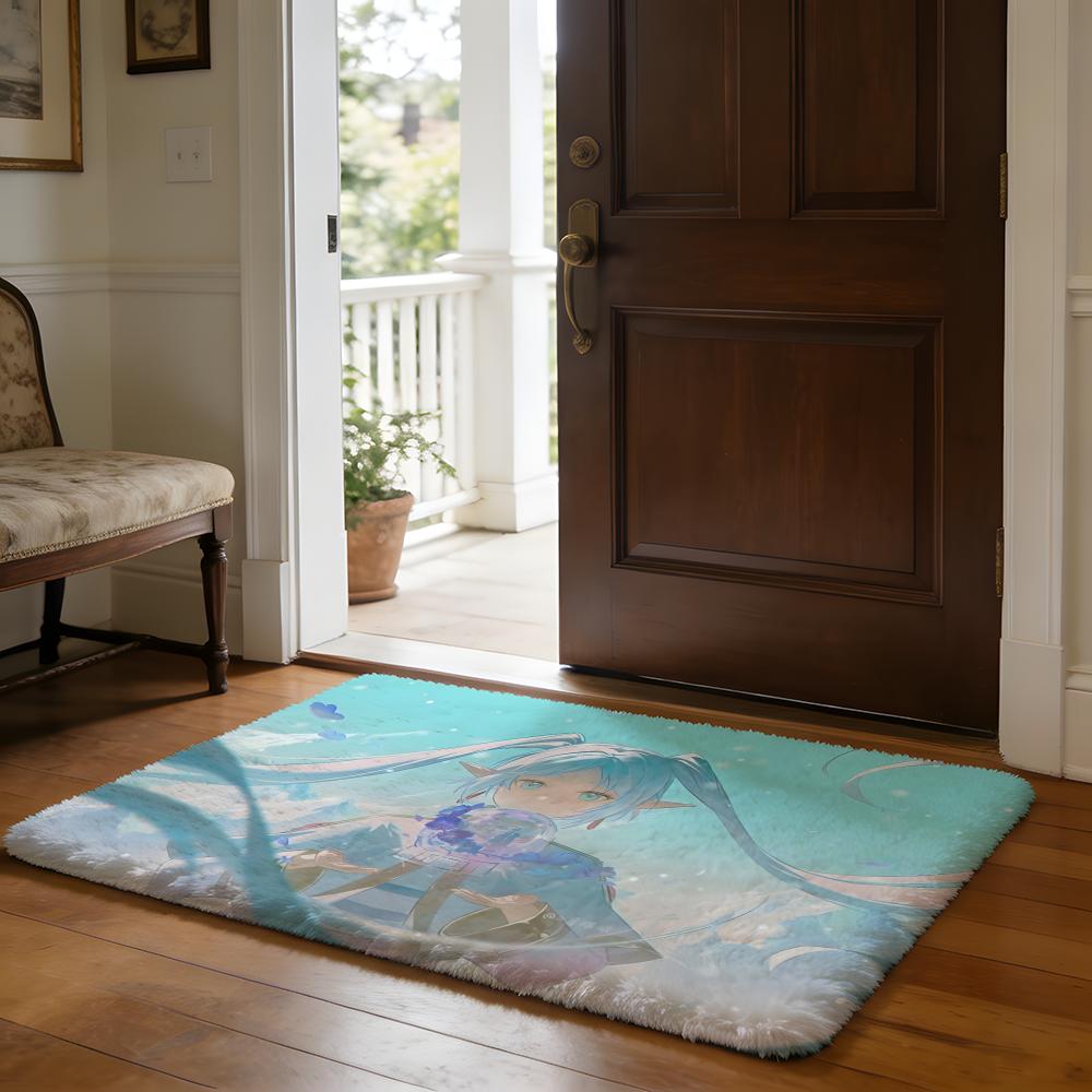 Floor Mat Soft Flannel Rug Non Slip Absorbent Mat for Bathroom Bedroom Home Decor Anime F Friend Hot Cute