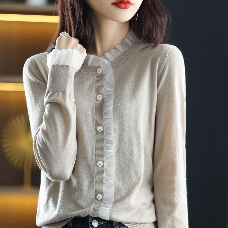 Pulover de lână pentru femei Qinghe Cașmir 50% Mătase 50% Lână Primăvară și Vară Lână Mânecă Scurtă Vestă fără Mâneci Moale și Confortabil