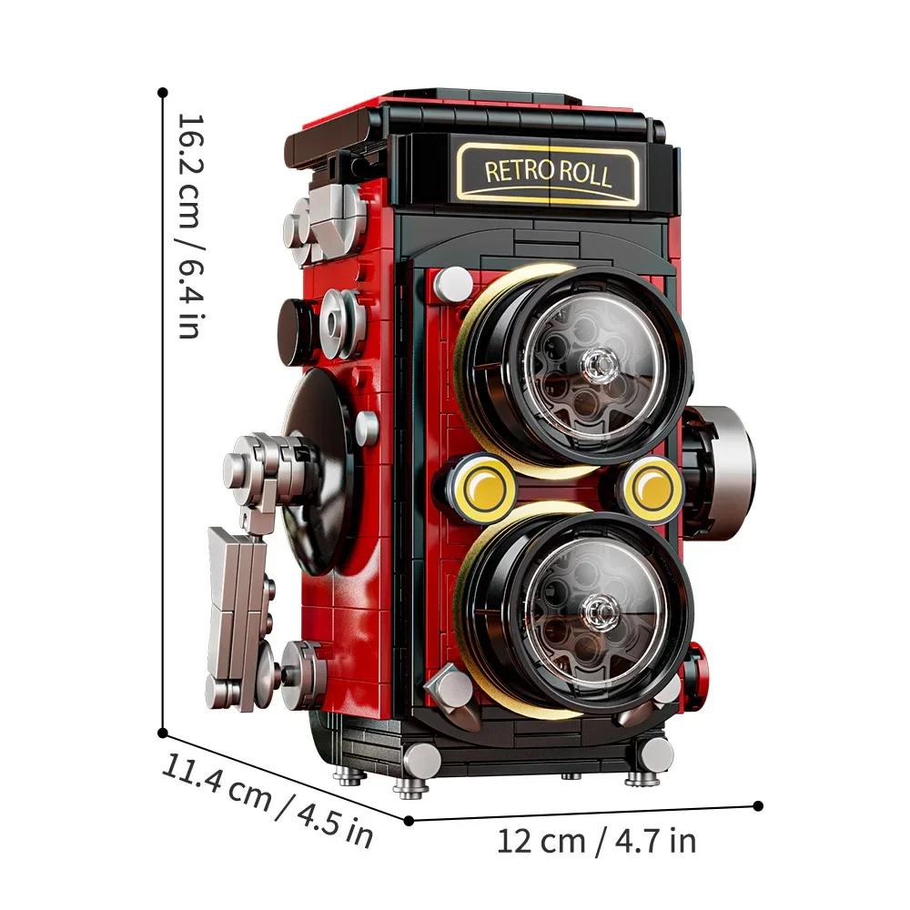

719PCS Retro Camera Building Blocks DIY Model ABS Plastic Ornament Movable Lens Educational Gift for Kids Adults Building Blocks
