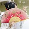 High Gloss Fan Bone Chinese Style Silk Folding with Tassels Elegant Craftsmanship Exquisite Strong And Flexible Bamboo Perfect Party Ornaments Erqing