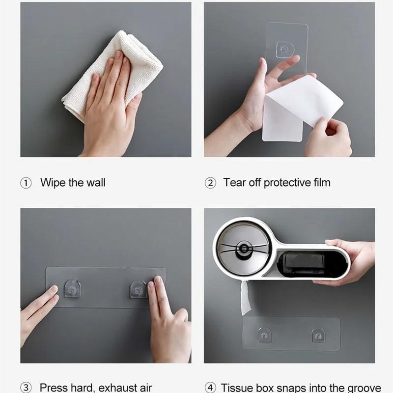 Portable Toilet Paper Holder Household Storage Rack Toilet Paper Holder Bathroom Wall-mounted Waterproof Storage Tissue Box