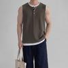 Onl Layered Henley Neck Tank Top Ribbed