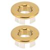2 Pcs Sink Overflow Ring Copper Bathroom Basin Overflow Cover Hole Insert Cap Trim Ring Gold