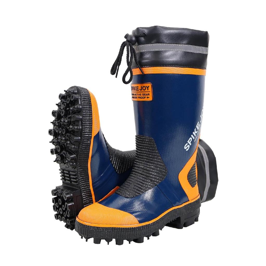 Fukuyama Rubber Spike Joy #5 Work Boots, Navy, Size L (25.5-26.0cm)