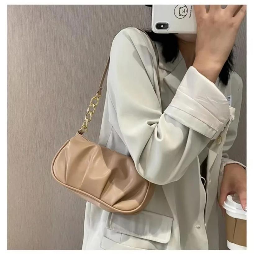 1 Pcs New Cloud Pleated Causal Handbag Women's Dumpling Tote Armpit Bag Shopping Shoulder Bags Underarm Bag