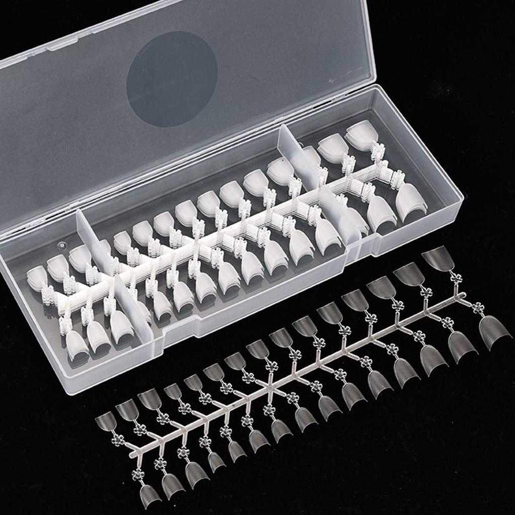 240 Pcs Oval Short False Nail Art Tips Set Half Cover French Resin Fake Nail Tips Finger Stickers Nail Extension Tips