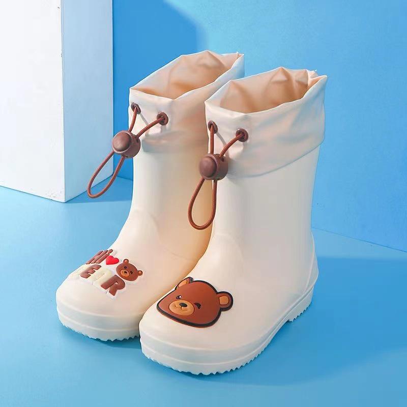 Kids' Non-slip Waterproof Cartoon Rain Boots with Drawstring
