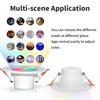 Tuya Bluetooth Smart LED Ceiling Light 10W 15W Indoor Recessed RGB Dimmable Light APP Control Multi-function Timer Lights
