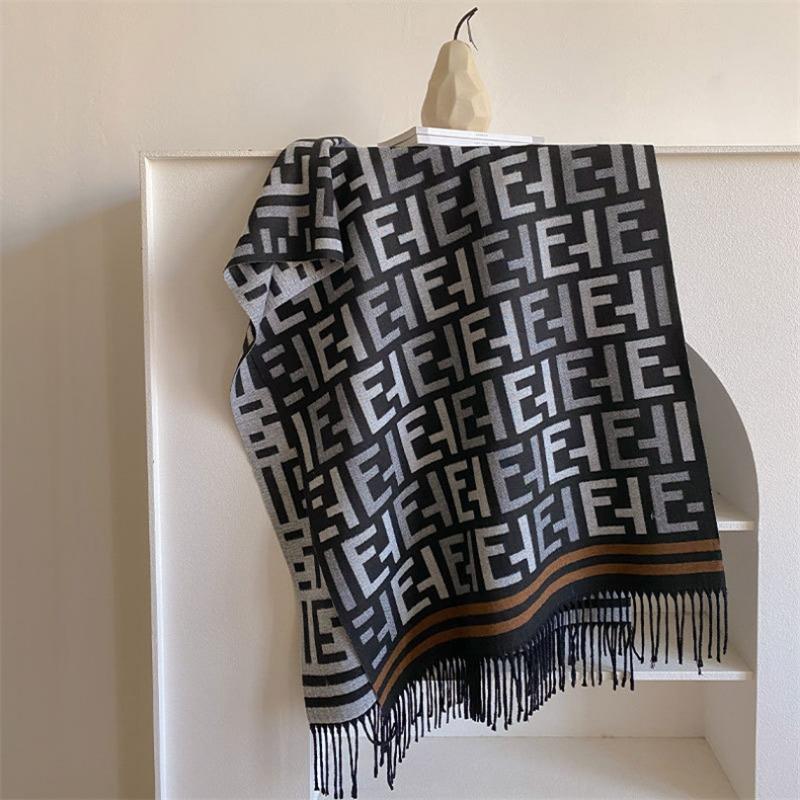 Letter scarf women's winter new versatile student couple warm imitation cashmere scarf