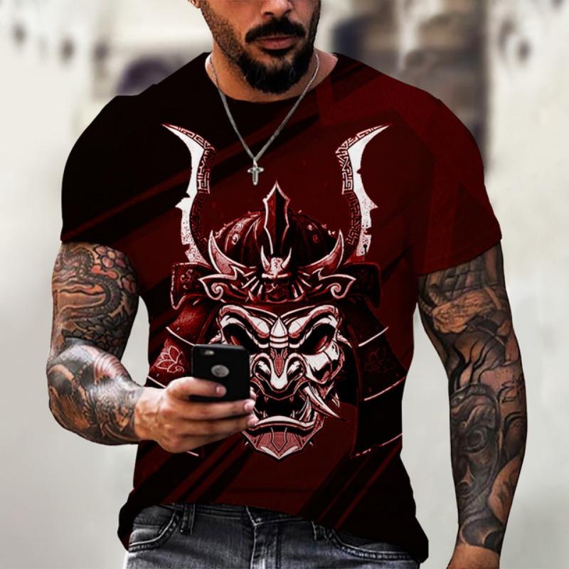 Summer Fashion Cool Japanese Samurai Men T-shirts 3D Printed Casual Trend Personality O-Neck Tees Hip Hop Harajuku Streetwear