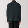 MUJI Men's Washable Milan Rib Knit Shirt Cardigan, Dark Gray, Size L, AA0RPA4A