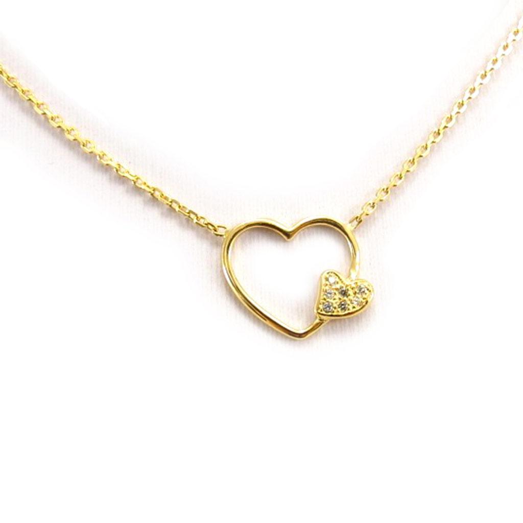 Altesse [K4533] - White Gold Plated 'Love' Necklace