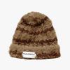 New Hat for Women Korean Style Stripes Showing Face Small Fluffy Warm Wool Hat Big Head Around Ear Protection Pile Hat Men's Trendy